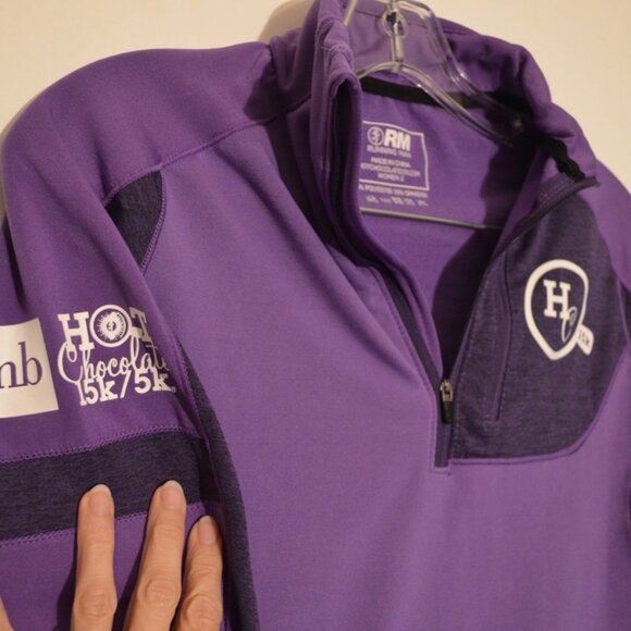 RM Running Man HOT CHOCOLATE 15K Zips Stretch Purple Activewear Women S - Picture 3 of 8